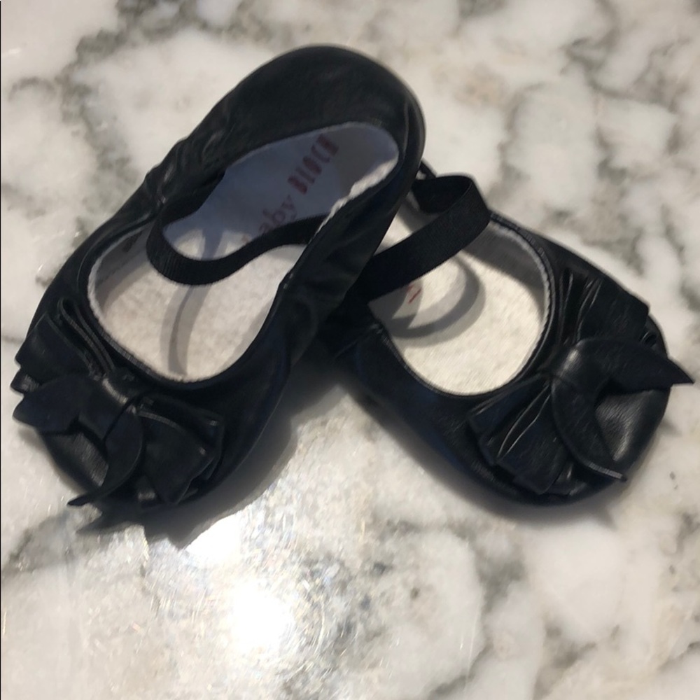 Baby BLOCH Black Leather Ballet Crib Shoes